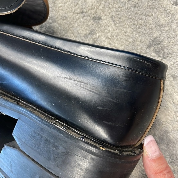 All Saints Dalias Leather Penny Loafers Studded Black Business Wedding Men Sz 13 - Picture 11 of 16